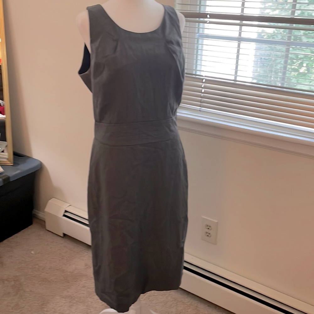 Grey JCrew suiting dress, sleeveless